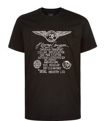 £75 | Diesel Flying Cougar Print T-shirt - Adam's Apparel